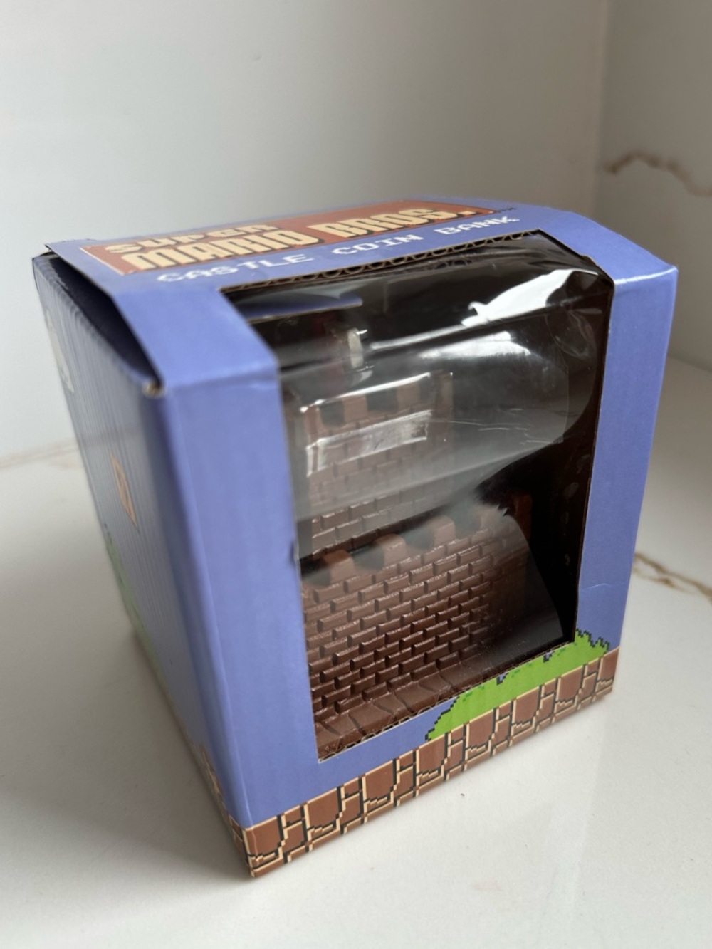 Super Mario Bros. Nintendo Castle Coin Bank 8-Bit NES Style Mario w/Box
